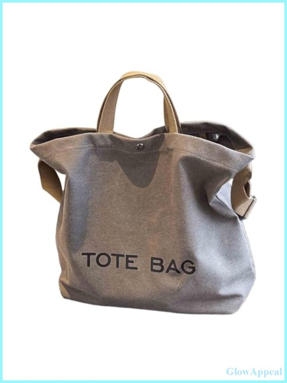 Large Canvas Tote Bag for Women - Retro Commuter Shoulder Handbag with Hidden